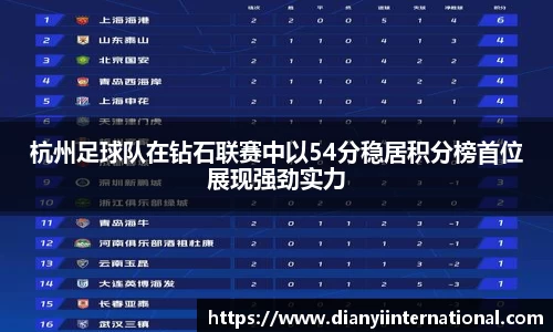 杭州足球队在钻石联赛中以54分稳居积分榜首位展现强劲实力